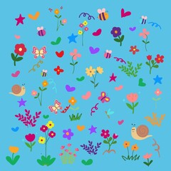 seamless pattern with flowers