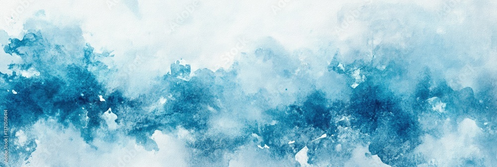 Poster a serene watercolor background featuring soft blue and turquoise hues. creating a calming atmosphere