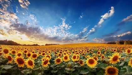Obraz premium Awaken your senses in a field of sunflowers. 