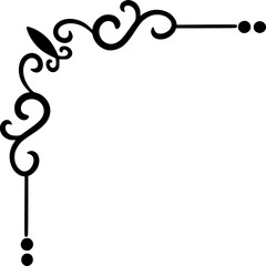 Naklejka premium Corner Wedding Ornament