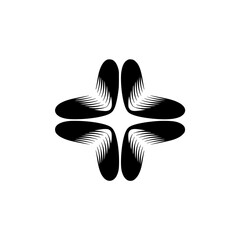 Geometric Black and White Cross Symbol, Minimalist Design