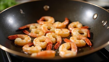Fresh shrimp in the pot has a strong flavor