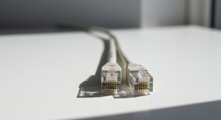 Ethernet cable connectors highlighting network connectivity and internet access