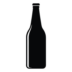 A black beer bottle isolated on a white background