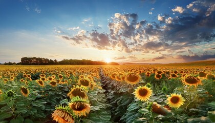 Fototapeta premium Find your peace among the sunflowers. 
