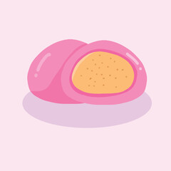 a pink nastar with jam pineapple 