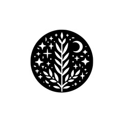 Celestial Tree of Life Silhouette: Minimalist Design