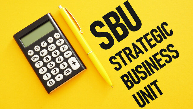 Strategic business unit SBU is shown on the business photo using the text