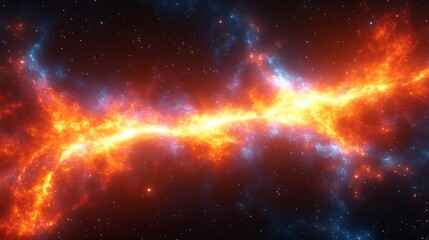 Fiery Cosmic Nebula Displays Intense Energy and Light