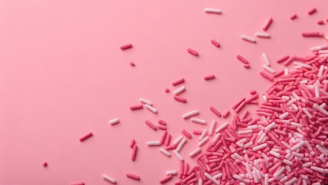 Fototapeta Pink Sprinkles Flat Lay