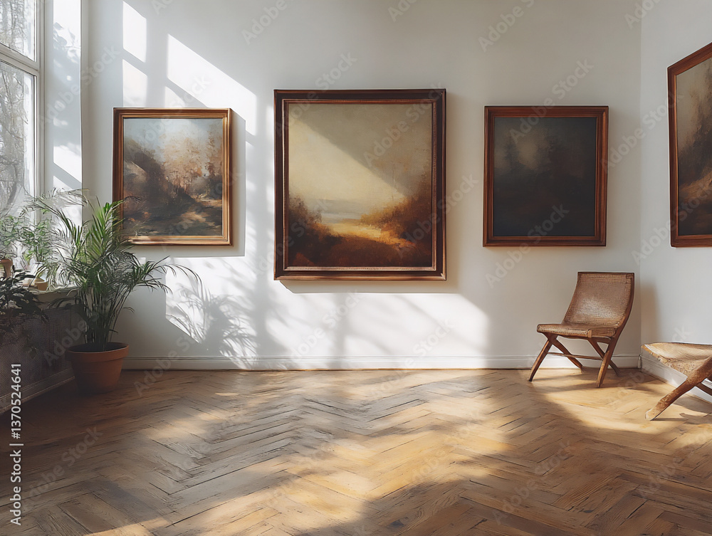 Poster art without limits: empty frame concept