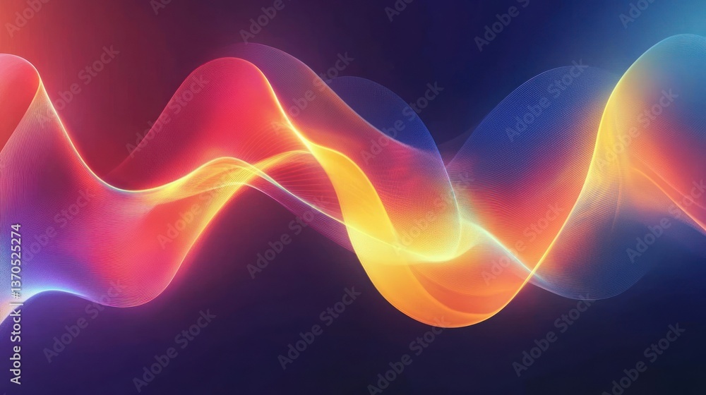 Aufkleber abstract colored undulating lines with gradients create a vibrant background design