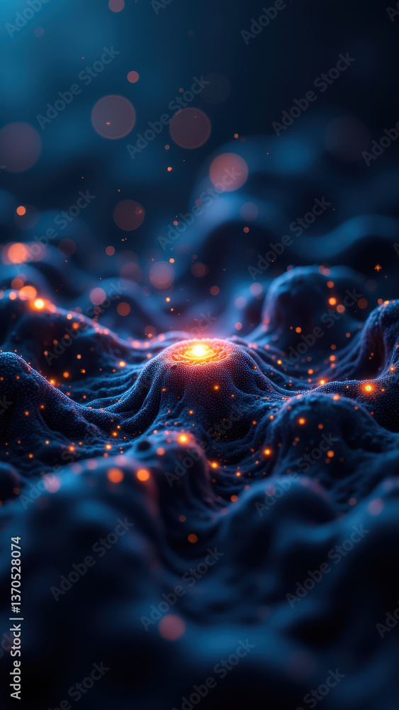 Aufkleber nad+ molecule in a network of neural pathways with glowing orbs.
