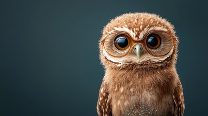 Naklejka premium Joyful owl in costume spreading happiness studio setting high-quality image close-up perspective
