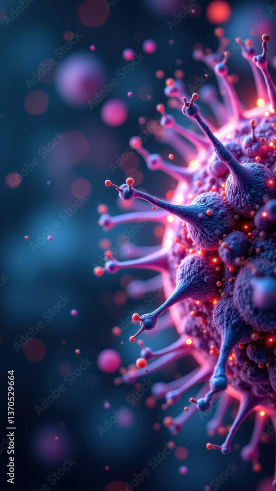 Poster a microscopic image of nicotinamide adenine dinucleotide molecule with a focus on its structure and 