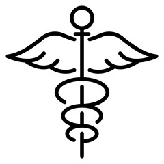 Caduceus Symbol Line Icon