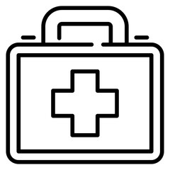 Fototapeta premium First Aid Kit Line Icon