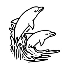 jumping dolphins vector
