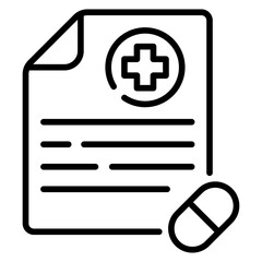 Medical Prescription Line Icon