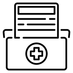 Medical History Line Icon