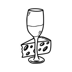 wine and cheese pairing vector graphic
