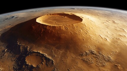 Spectacular Martian Landscape With Olympus