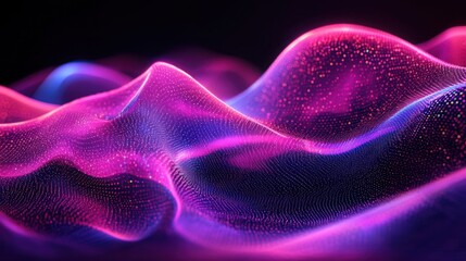 Obraz premium Abstract Pink and Blue Digital Wave Landscape