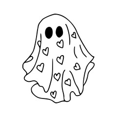 lovely spooky ghost outline
