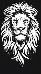 Fototapeta premium Lion Head Portrait - Black and White
