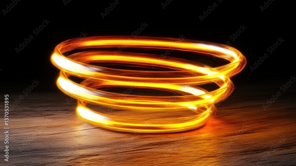 Poster abstract image showing glowing rings with circular light patterns
