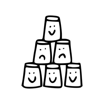 stack of cup with emotions vector