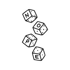 dice spelling the word NOPE vector