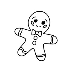 cartoon drawing of gingerbread man