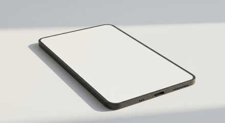 Sleek modern tablet mockup bathed in soft natural light with blank display