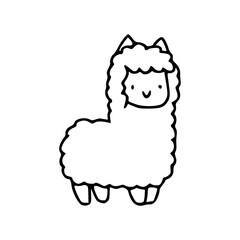 sweet woolly alpaca drawing