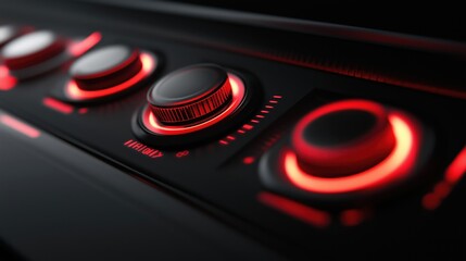Control panel with illuminated knobs increasing priority setting