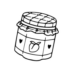 jar of peach jam vector illustration