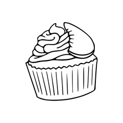 sweet cupcake outline design