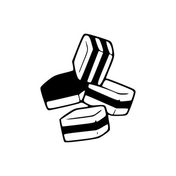 black and white candy pieces clip art preview