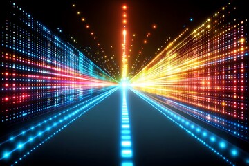 Obraz premium Abstract colorful digital highway.