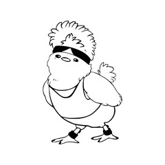 workout chick cartoon vector