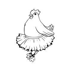 funny ballet hen clipart