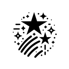 Black & White Starburst Icon: Celebration, Achievement, Success