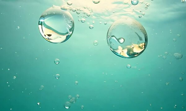 Super slow motion Air bubbles motion under water. . High quality FullHD footage