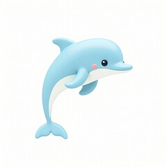 Fototapeta premium Adorable 3D Render of a Playful Baby Dolphin Leaping Joyfully