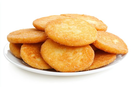 A tantalizing close-up of a stack of freshly cooked potato pancakes on a plate, ideal as a breakfast option, side dish, or mouth-watering snack to share, served home-style