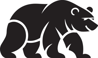 Fototapeta premium Stylized black bear silhouette in tribal art style, featuring bold curves and abstract shapes. Perfect for tattoos, logos, or wildlife-themed designs.