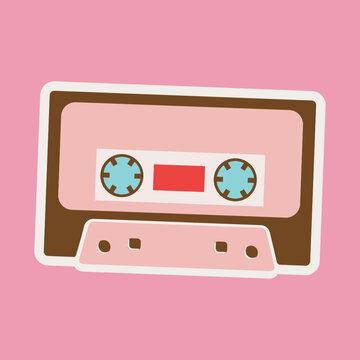 Cassette Tape Monster Vector Character, in Pastel Colors
