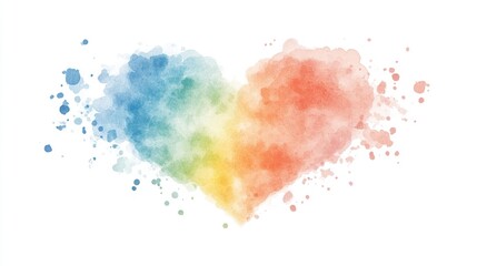Rainbow Watercolor Heart: A vibrant symbol of love and diversity