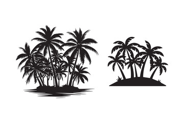 palm trees Black and White Vector